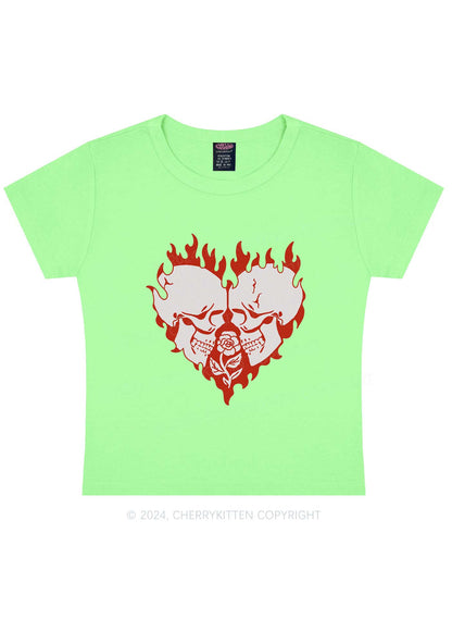 Heart Skull Y2K Valentine's Day Baby Tee Cherrykitten