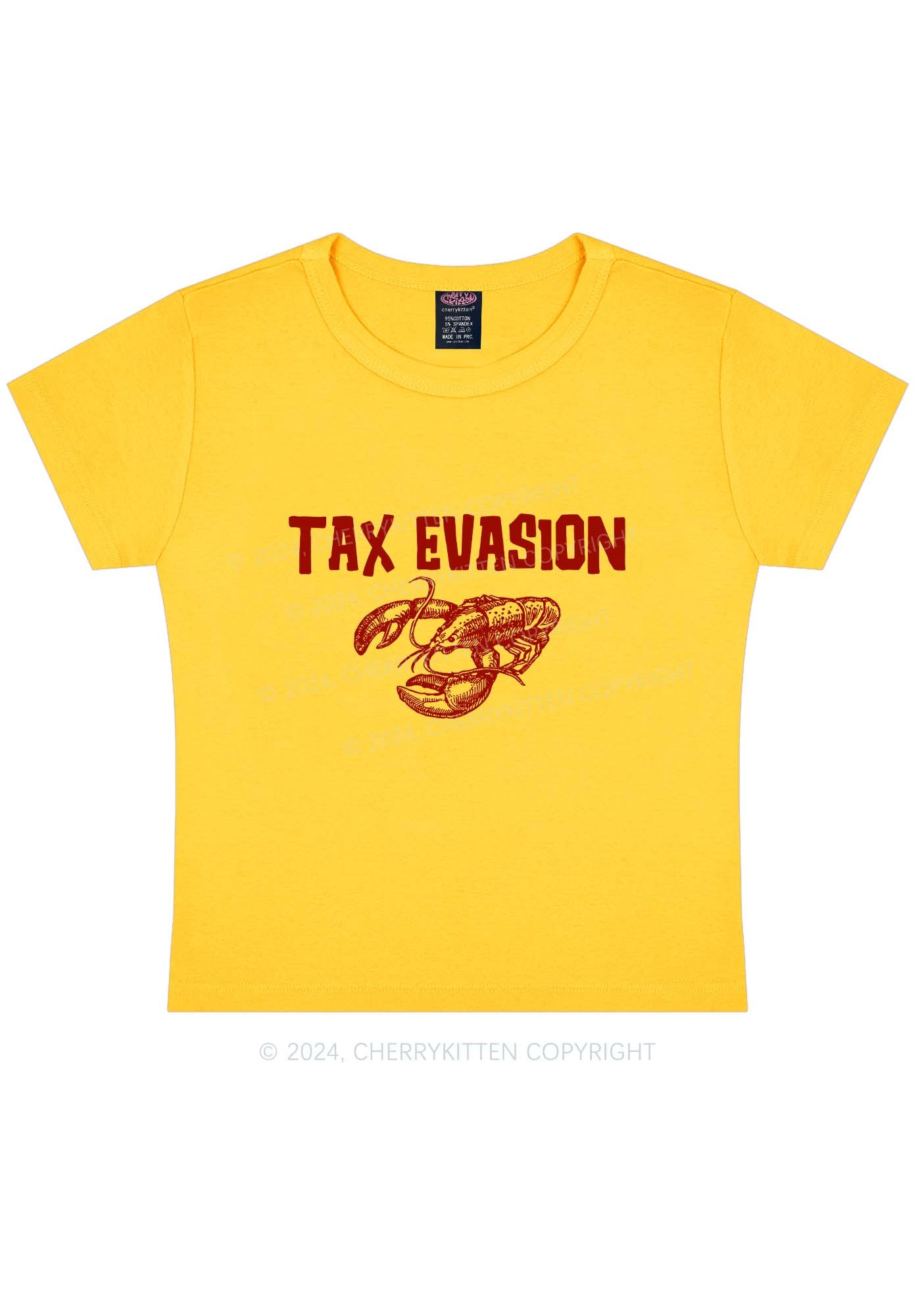 Tax Evasion Lobster Y2K Baby Tee Cherrykitten