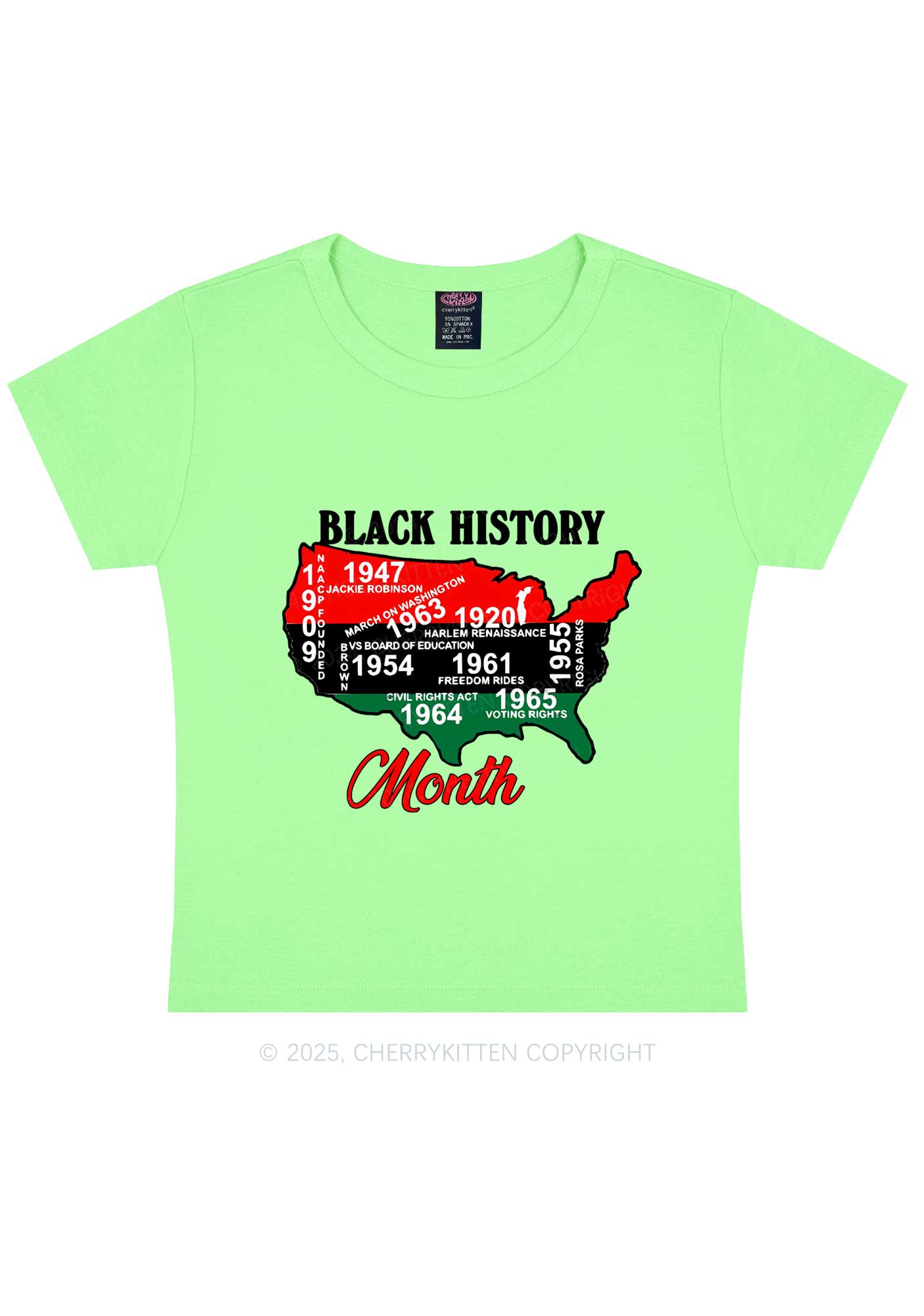 Black History Month Y2K Baby Tee Cherrykitten