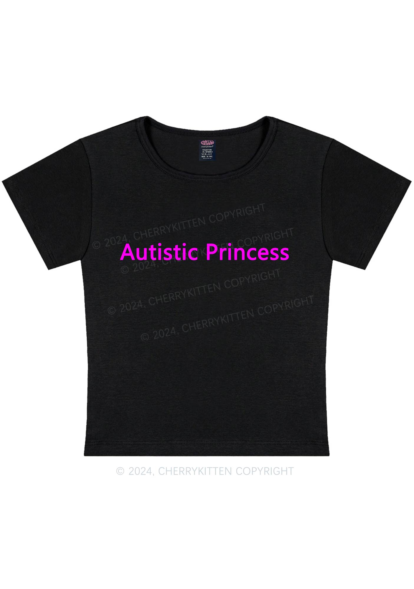 Autistic Princess Y2K Baby Tee Cherrykitten