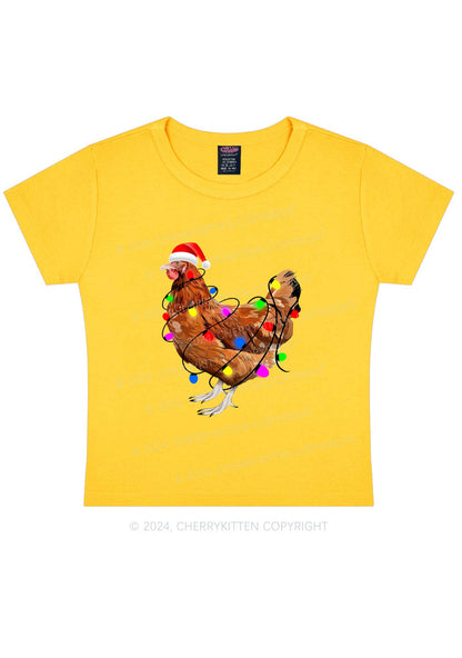 Christmas Hen Y2K Baby Tee Cherrykitten