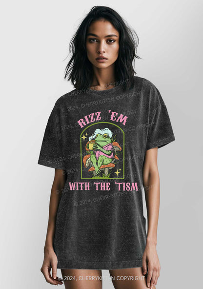 Tism Rizz Frog Y2K Washed Tee Cherrykitten