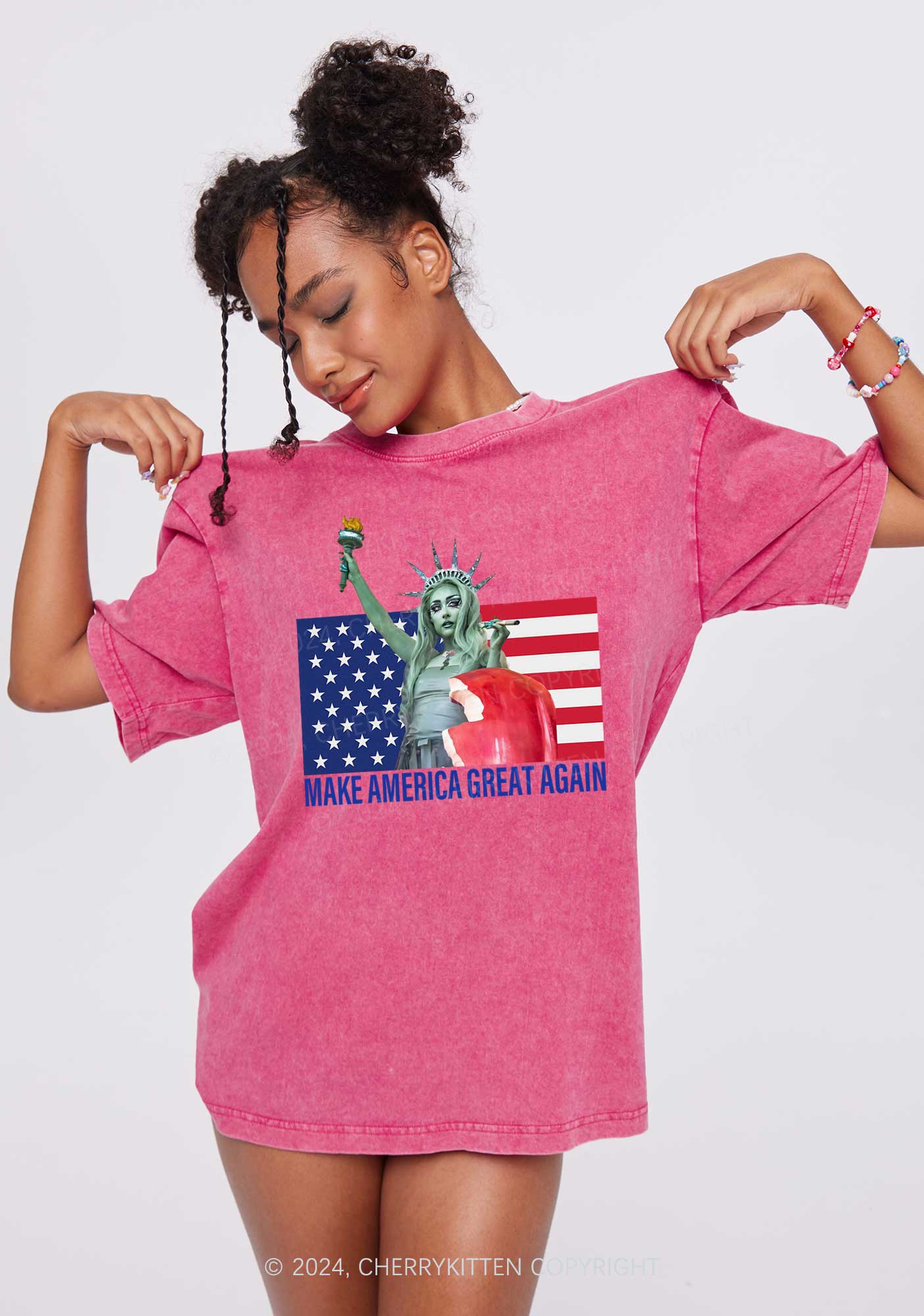 CR Make America Great Y2K Washed Tee Cherrykitten