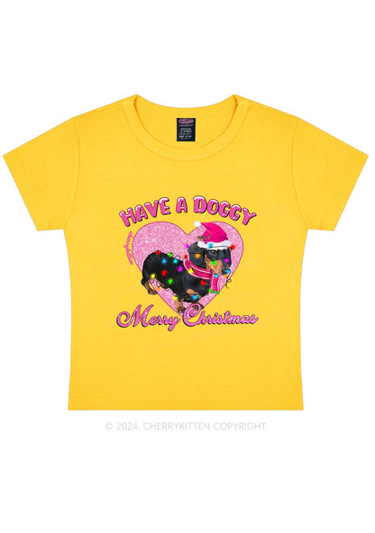 Have A Doggy Christmas Y2K Baby Tee Cherrykitten