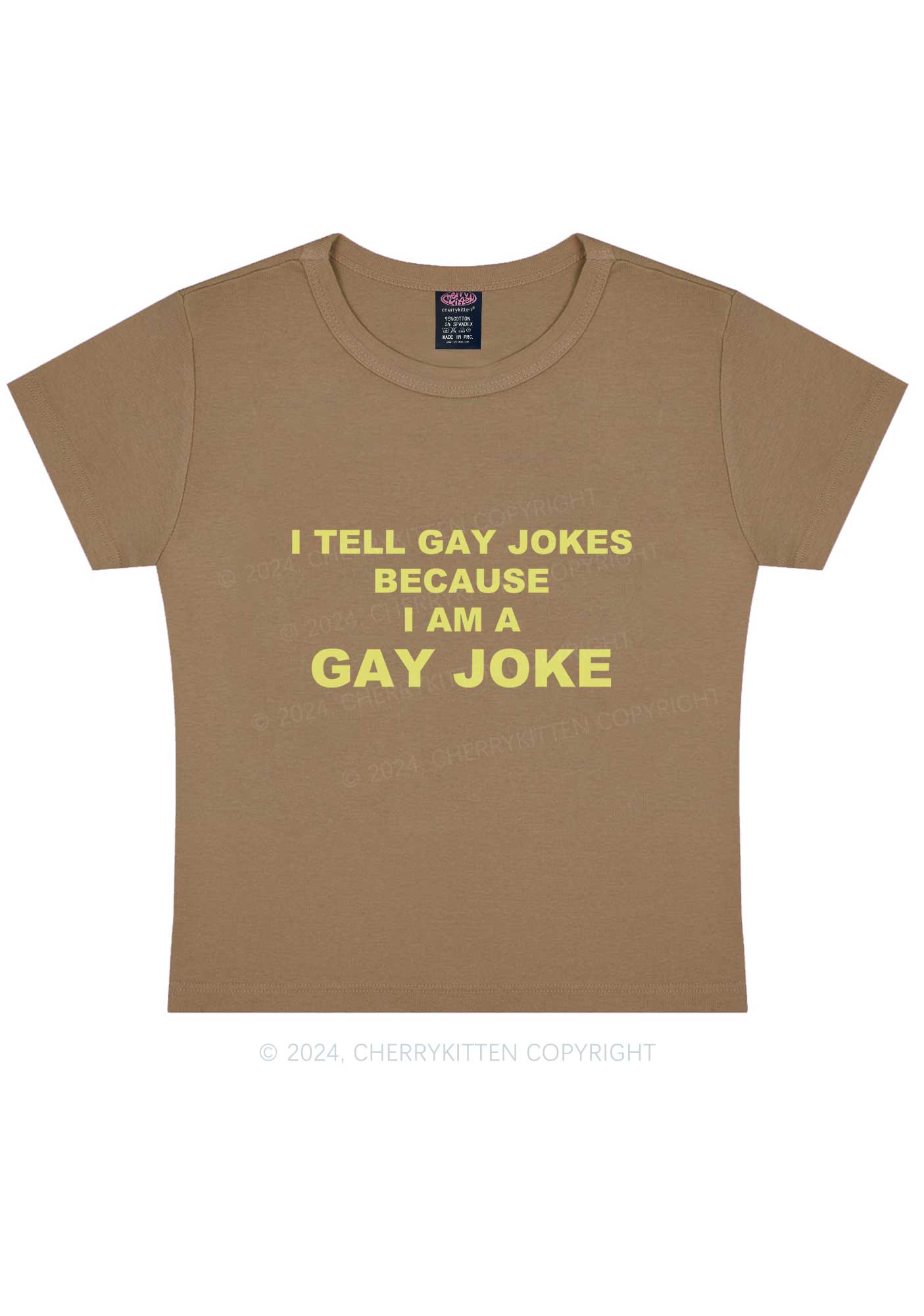 Gay Joke Y2K Baby Tee Cherrykitten