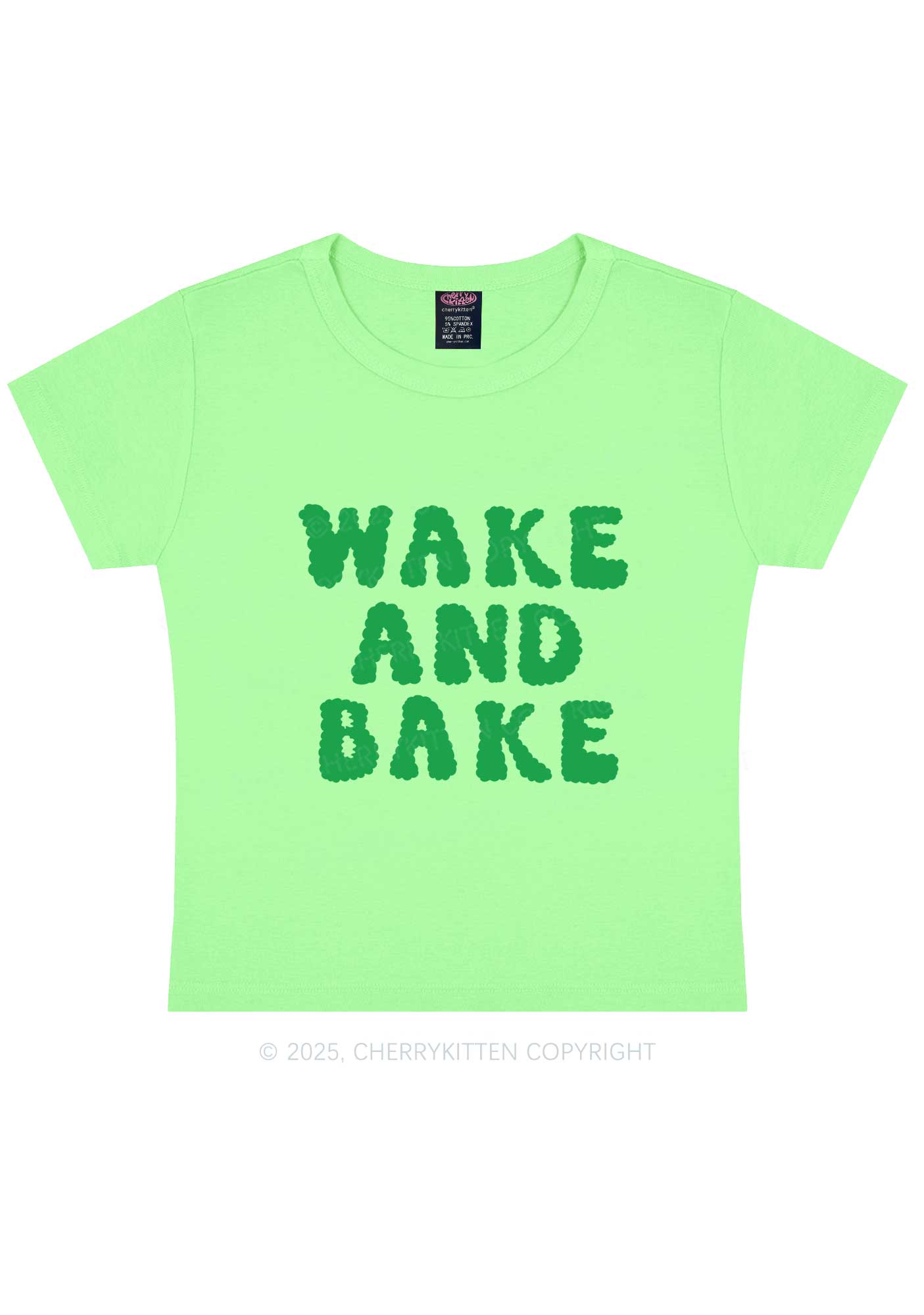 Wake And Bake Y2K Baby Tee Cherrykitten