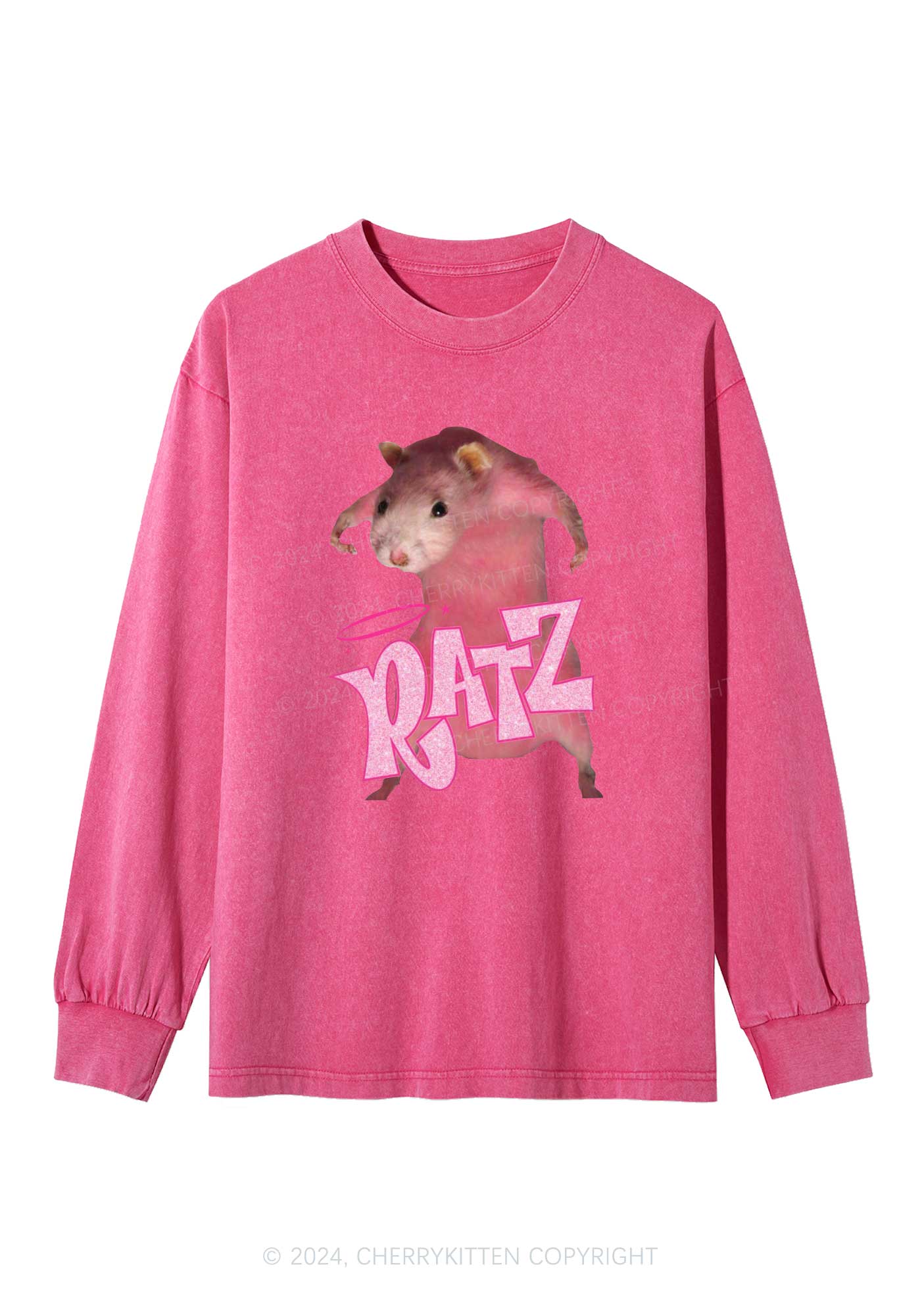 Pink Ratz Y2K Washed Long Sleeves Cherrykitten