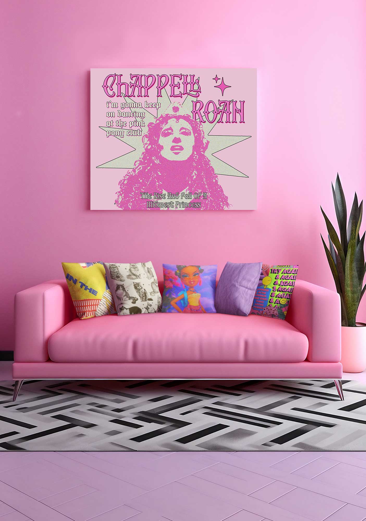 Keep On Dancing Y2K Canvas Wall Art Cherrykitten