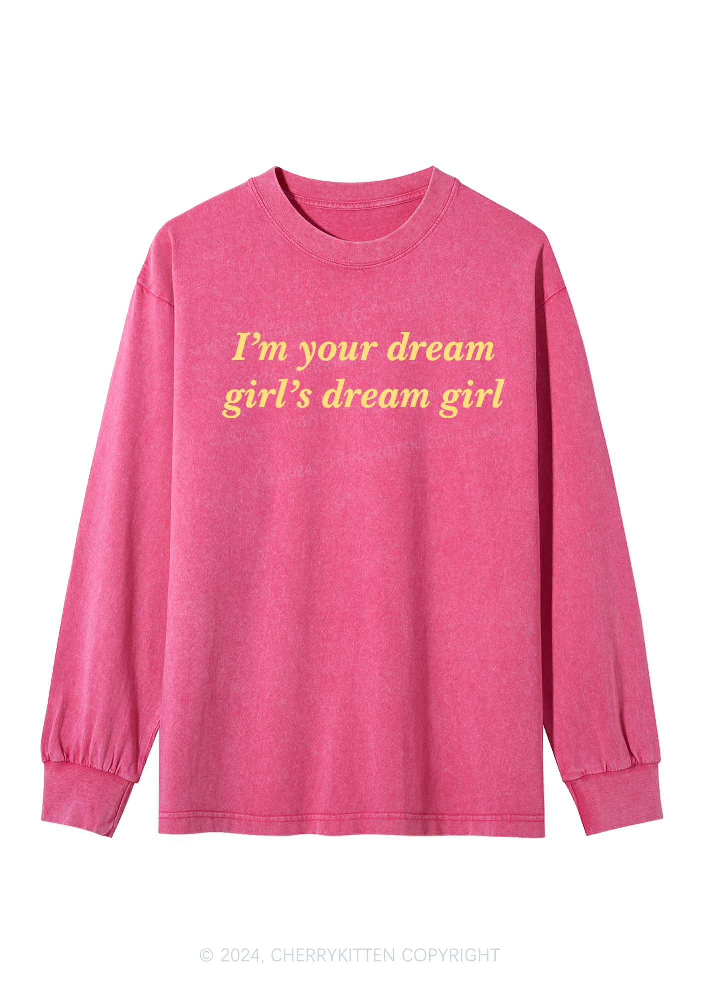 Dream Girl Y2K Washed Long Sleeves Cherrykitten