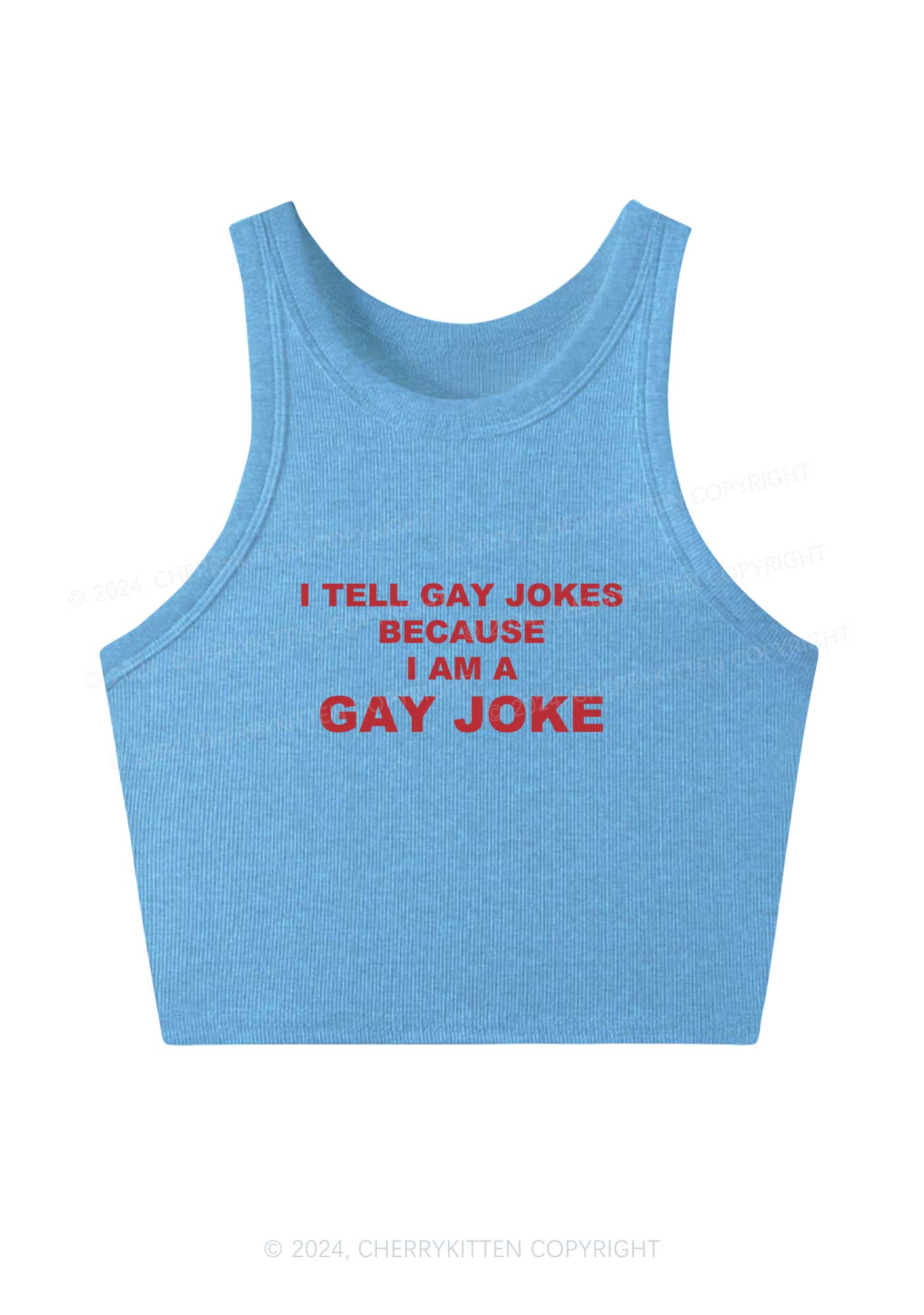 Gay Joke Y2K Crop Tank Top Cherrykitten