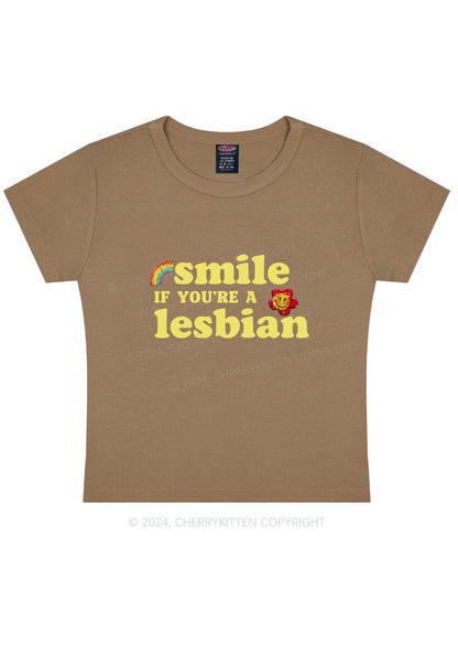 Lesbian Smile Y2K Baby Tee Cherrykitten