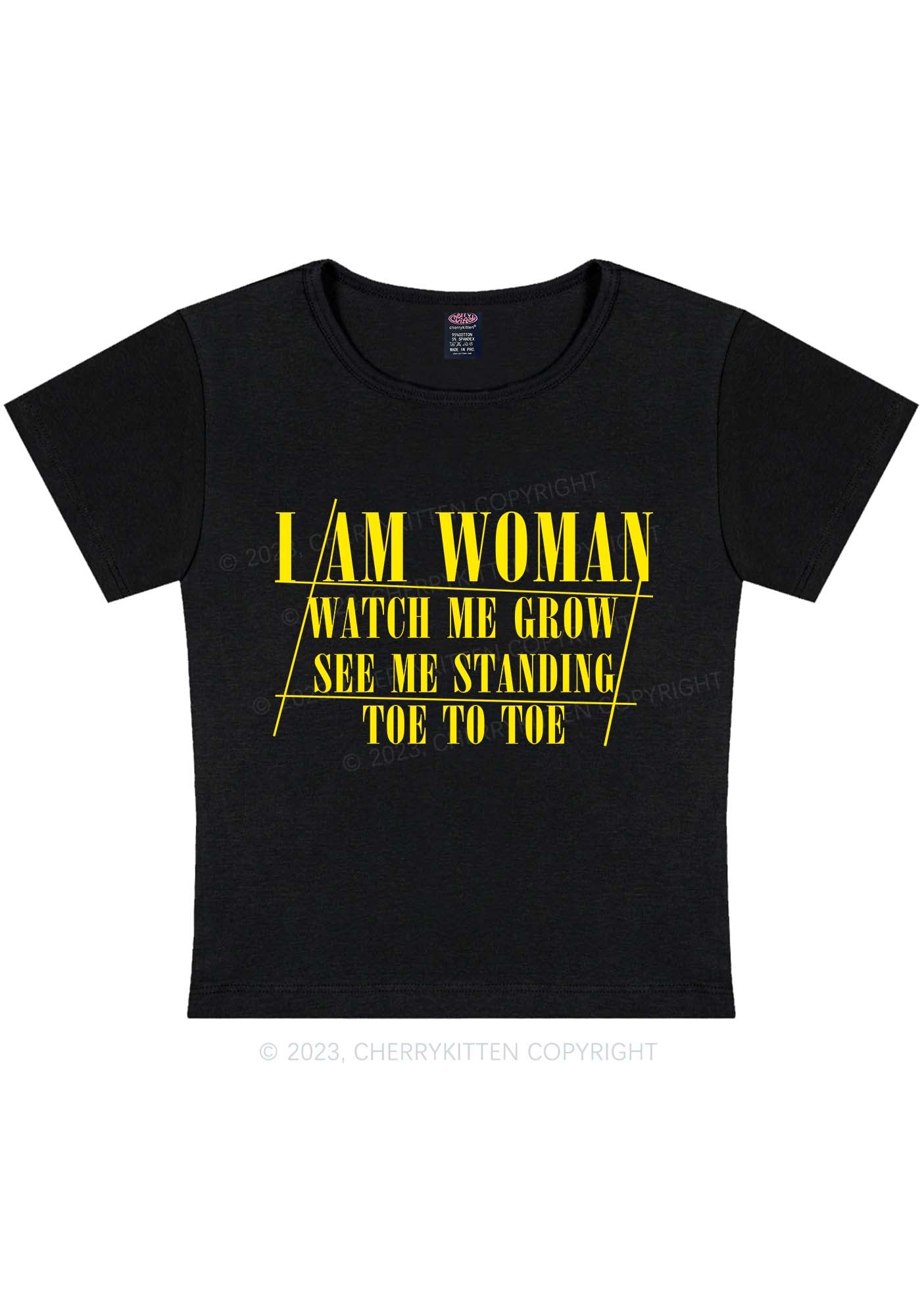 Curvy I Am Woman Y2K Baby Tee Cherrykitten