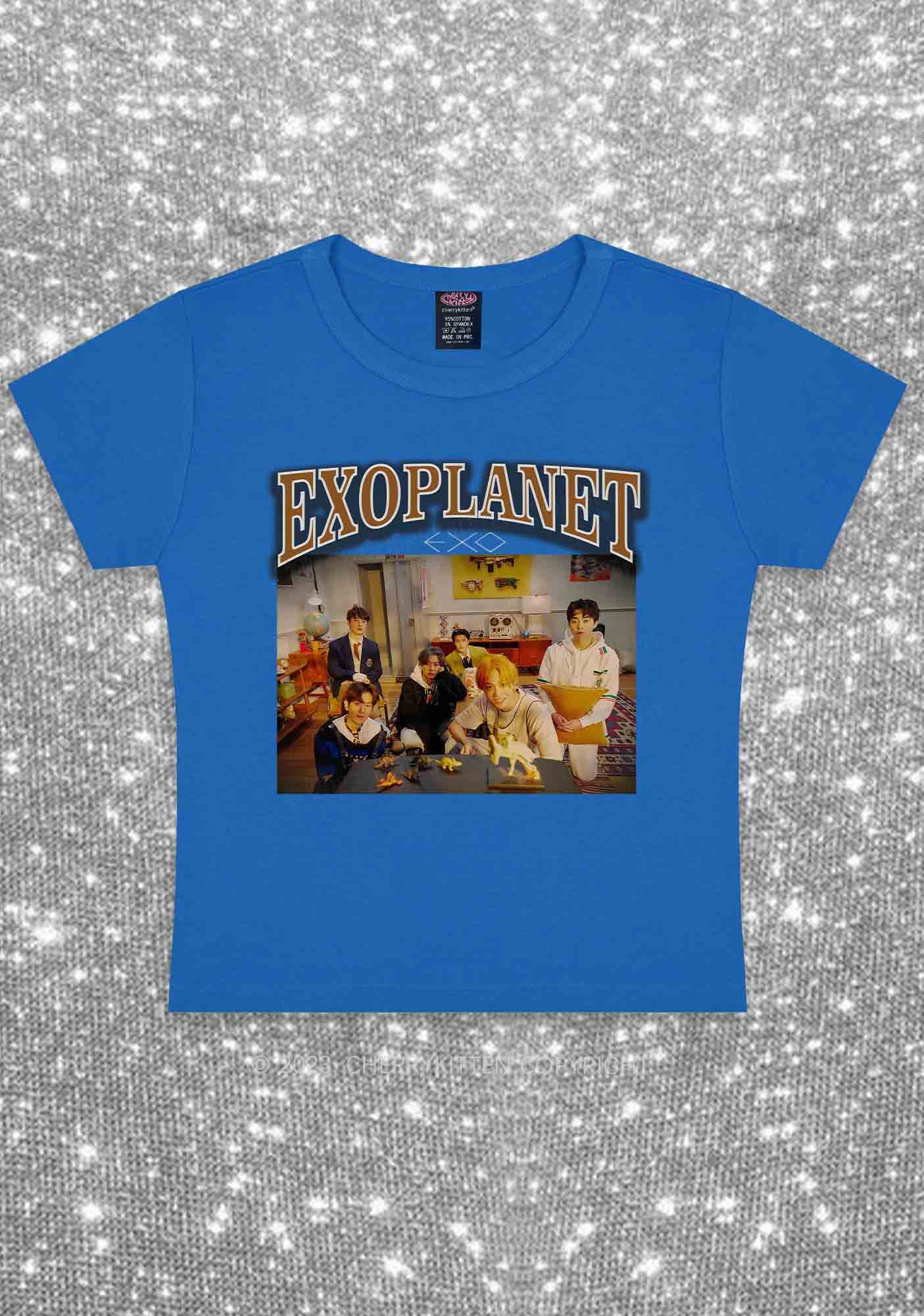 Exoplanet Kpop Y2K Baby Tee Cherrykitten