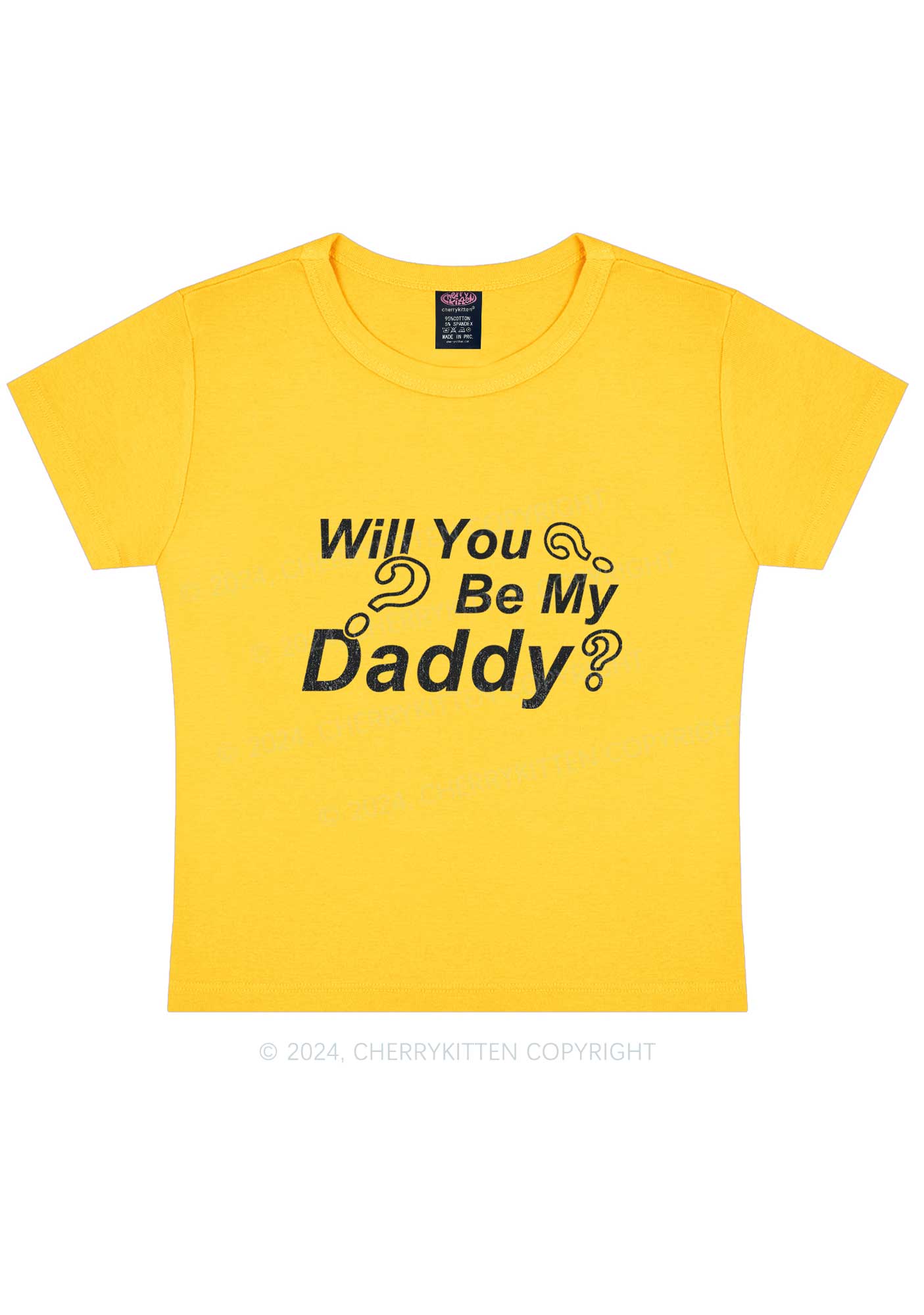 Will You Be My Daddy Y2K Baby Tee Cherrykitten