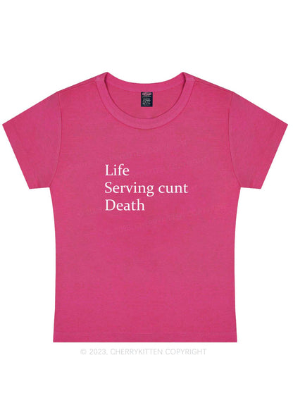 Curvy Life Serving Death Y2K Baby Tee Cherrykitten