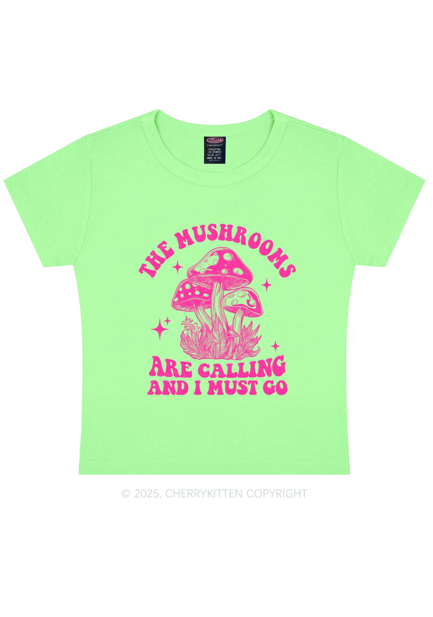 The Mushrooms Are Calling Y2K Baby Tee Cherrykitten