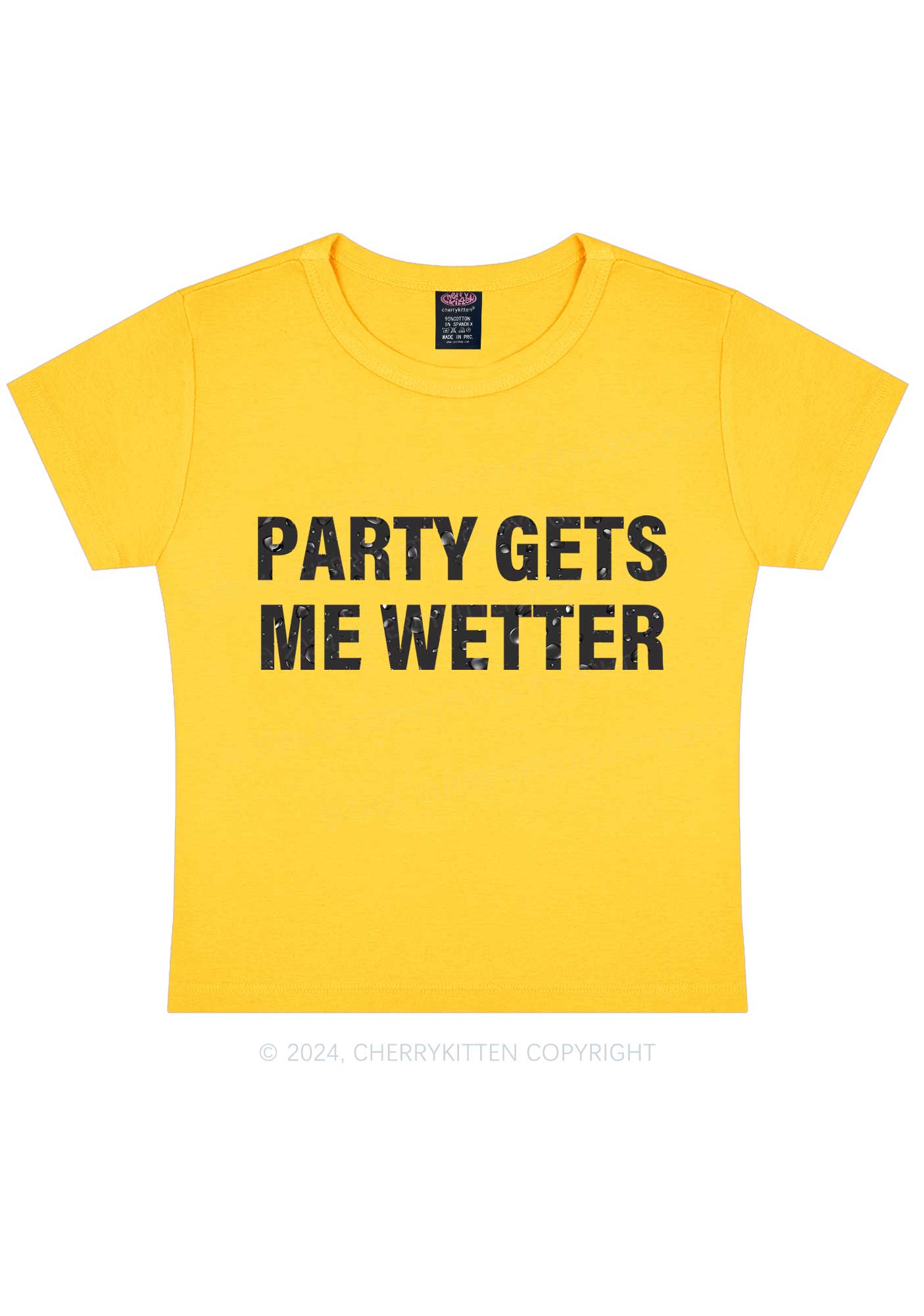 Party Gets Me Wetter Y2K Baby Tee Cherrykitten