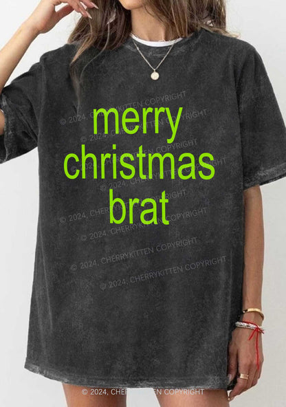 Merry Christmas Brat Y2K Washed Tee Cherrykitten