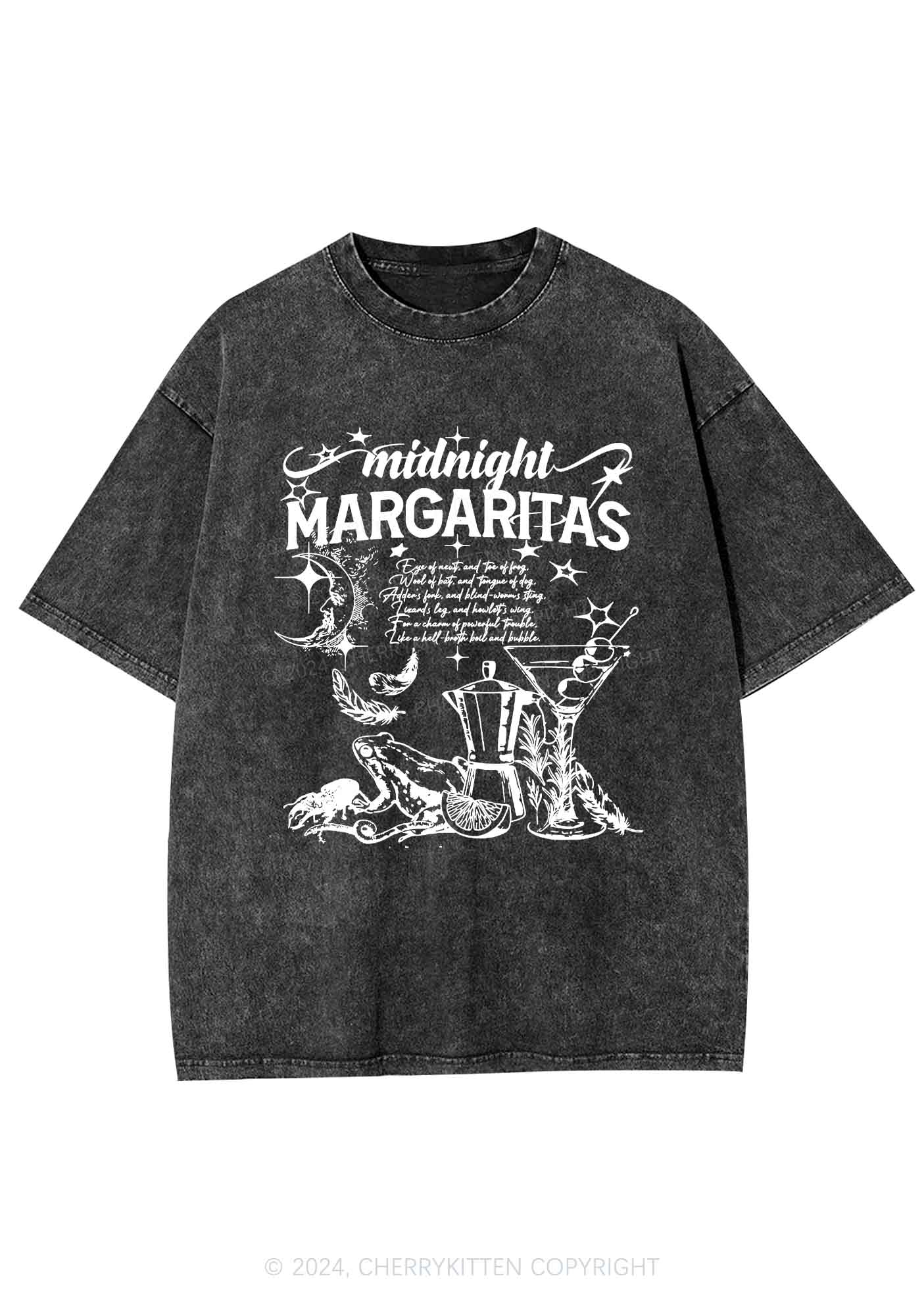 Halloween Midnight Margaritas Y2K Washed Tee Cherrykitten