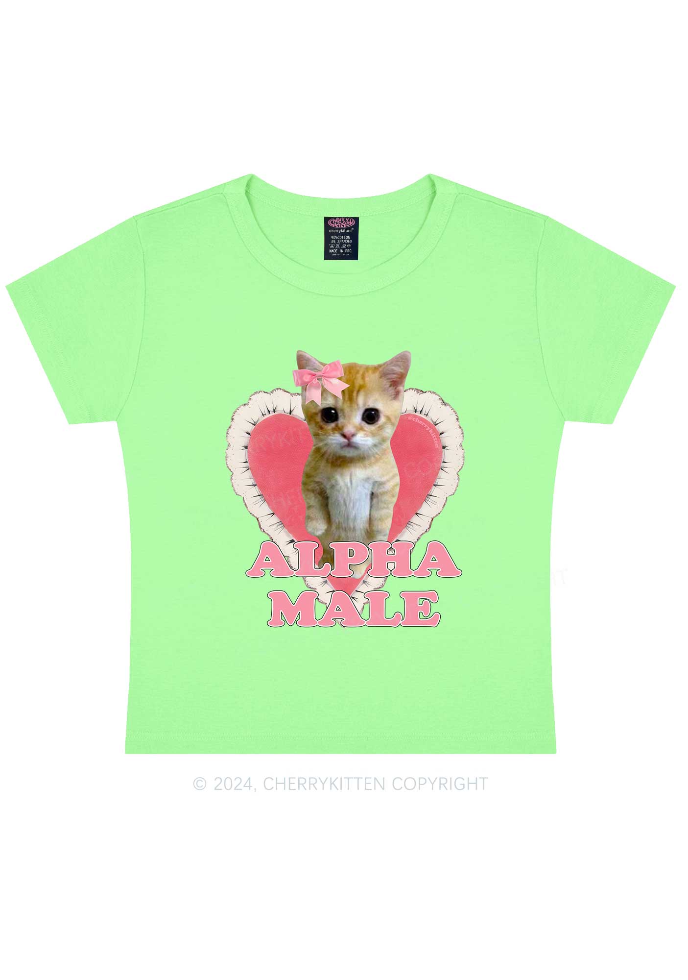 Alpha Male Kitten Y2K Baby Tee Cherrykitten