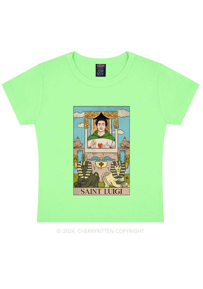 Saint Luigi Y2K Baby Tee Cherrykitten