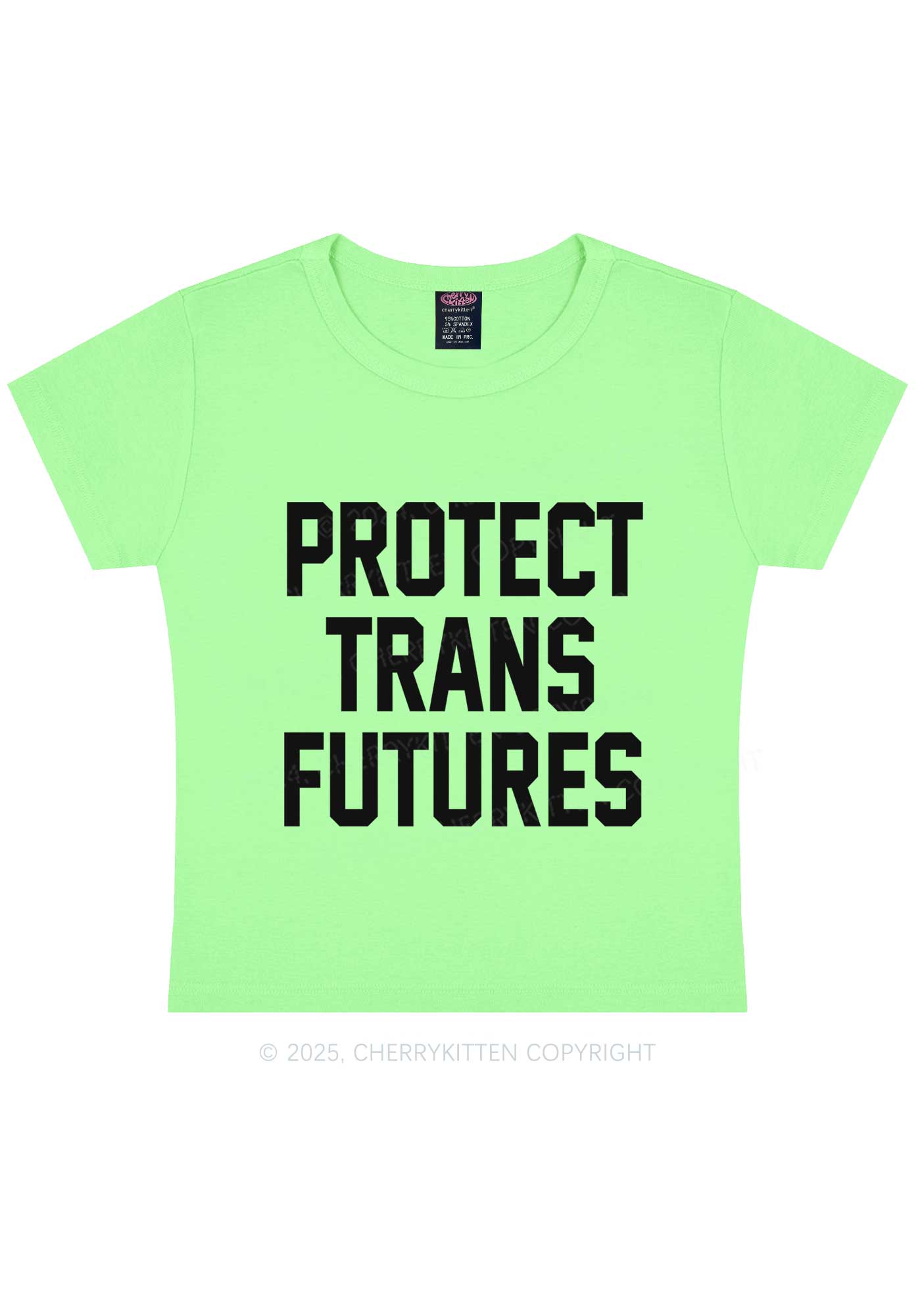 Protect Trans Futures Y2K Baby Tee Cherrykitten