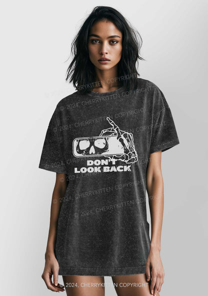 Halloween Don't Look Back Y2K Washed Tee Cherrykitten