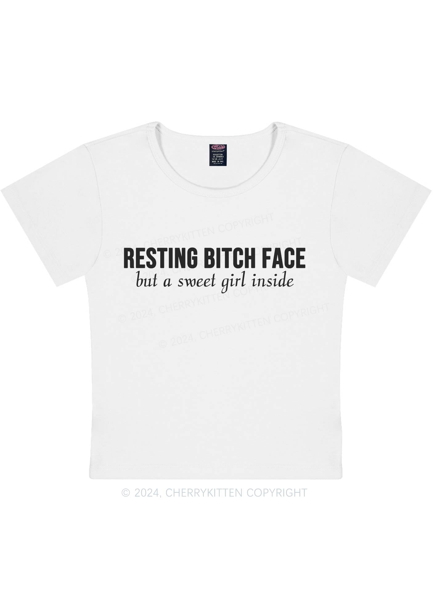 Resting Bxxch Face Y2K Baby Tee Cherrykitten