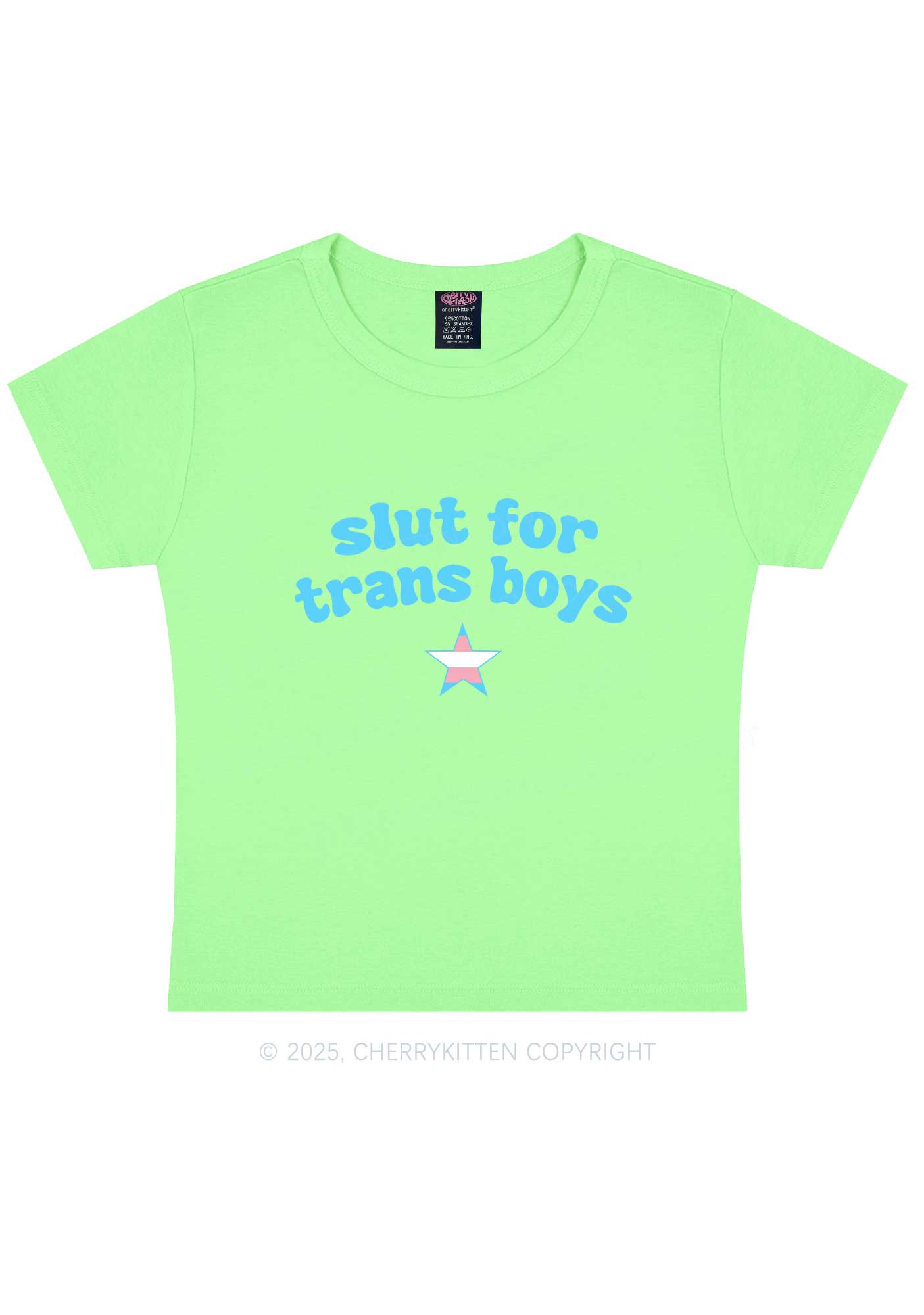 Slxt For Trans Boys Y2K Baby Tee Cherrykitten