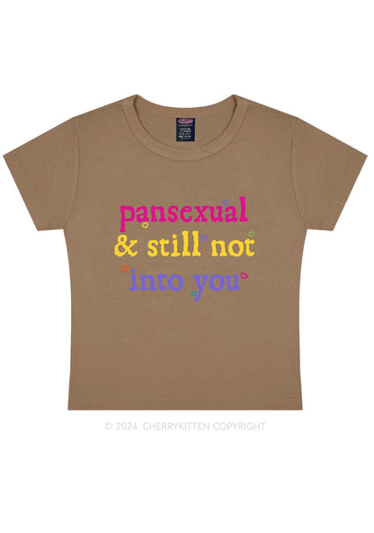 Pansexual Not Into You Y2K Baby Tee Cherrykitten