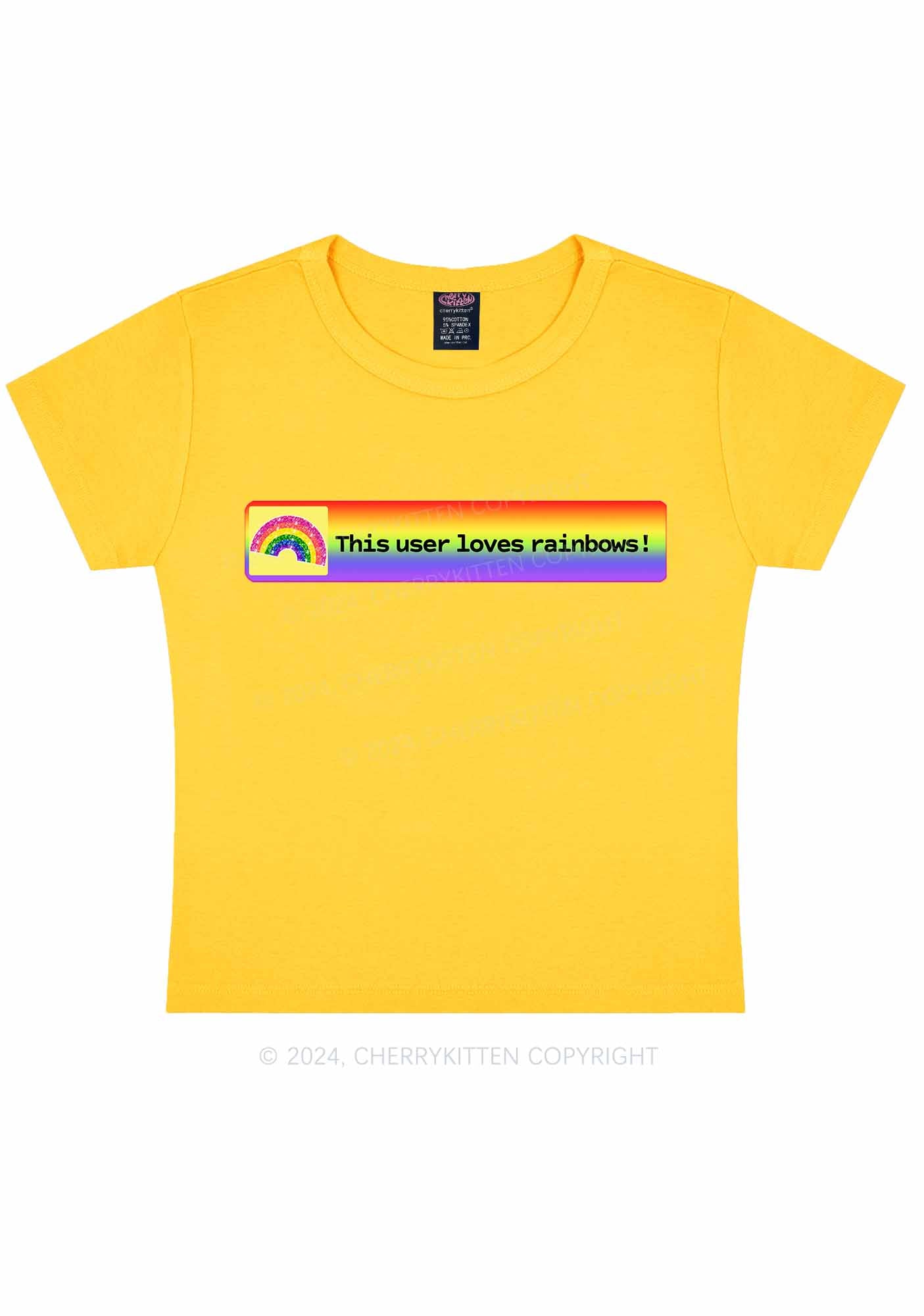 This User Loves Rainbows Y2K Baby Tee Cherrykitten