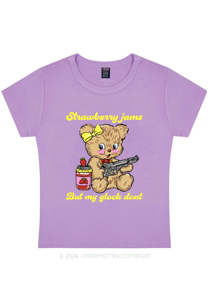 Strawberry Jams Bear Y2K Baby Tee Cherrykitten