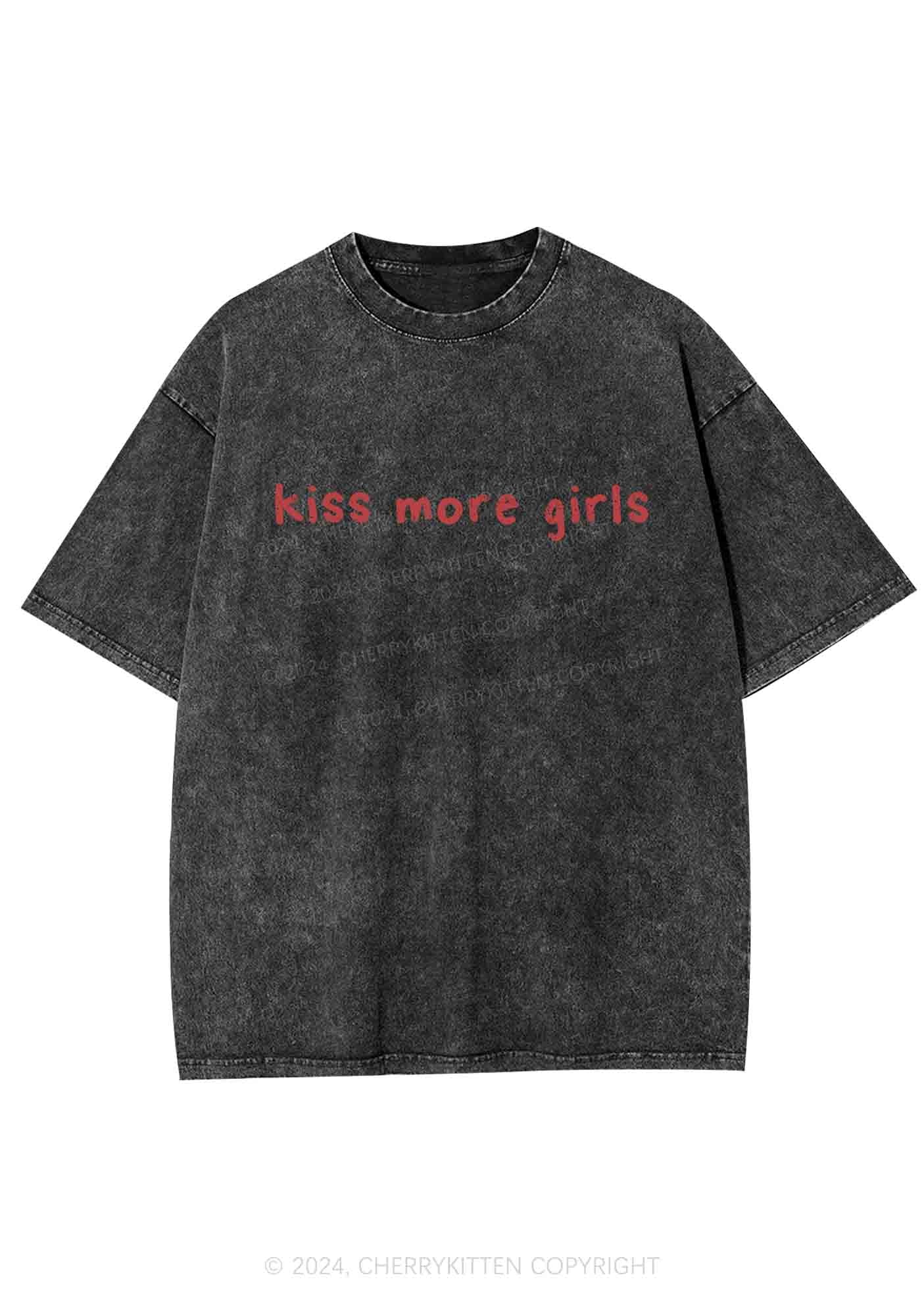 Kiss More Girls Y2K Washed Tee Cherrykitten
