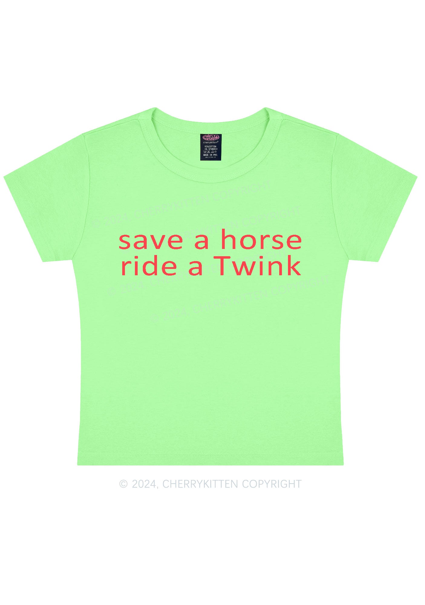 Ride A Twink Y2K Baby Tee Cherrykitten