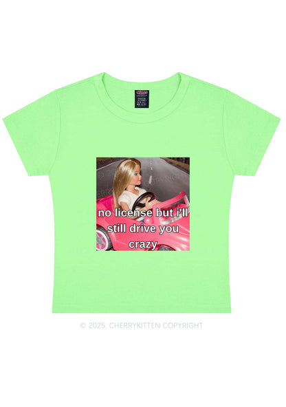 No License Drive Y2K Baby Tee Cherrykitten