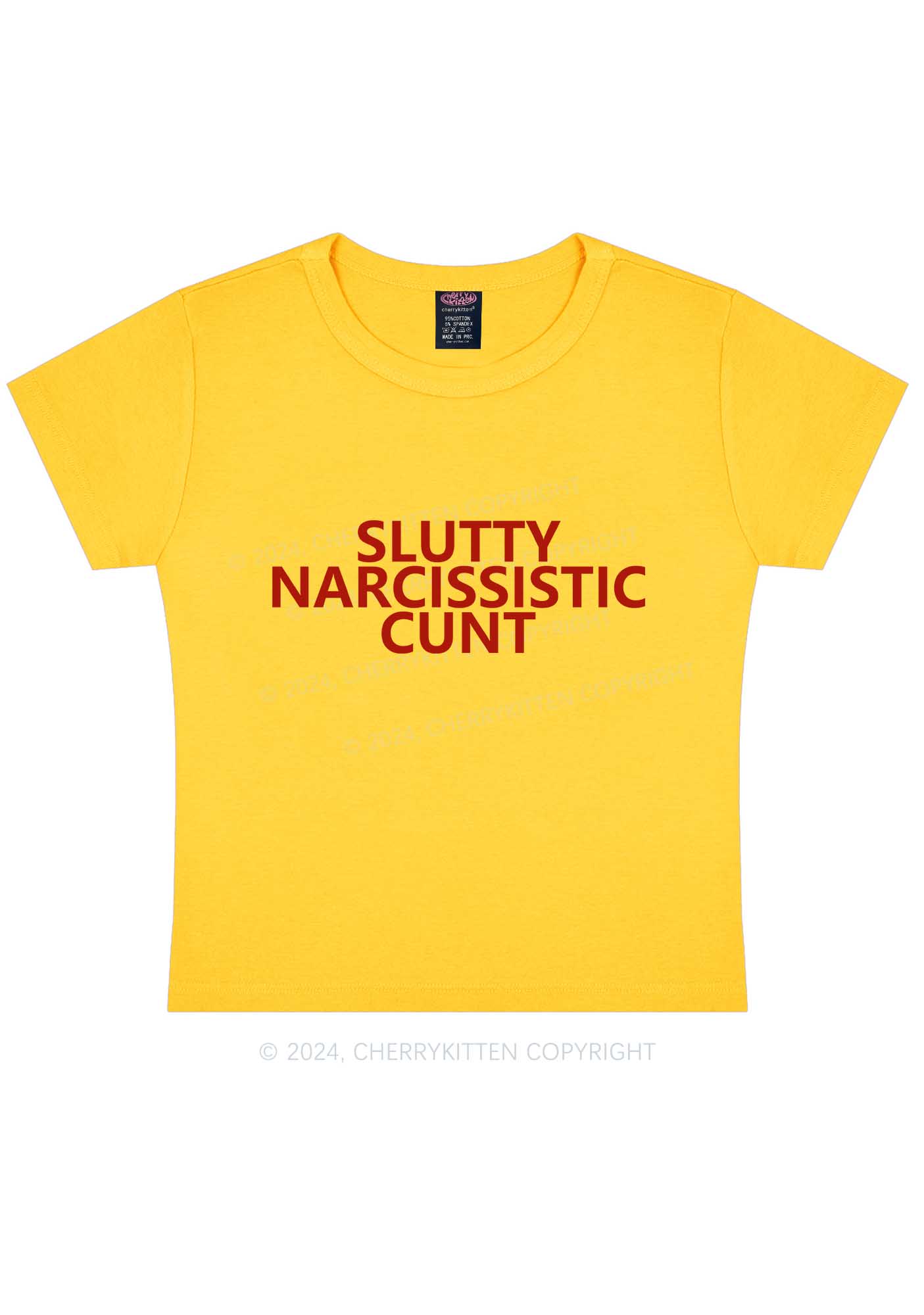 Narcissistic Cxnt Y2K Baby Tee Cherrykitten