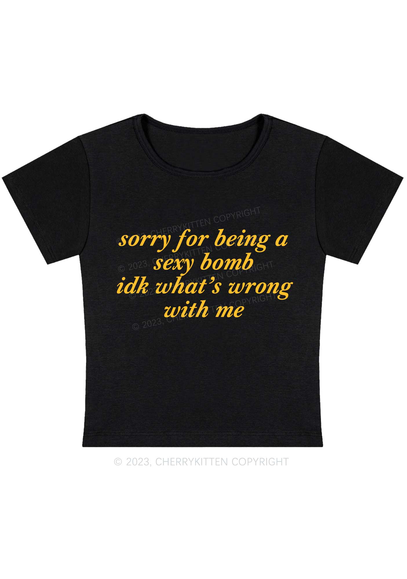 Sorry For Being A Bomb Y2K Baby Tee Cherrykitten