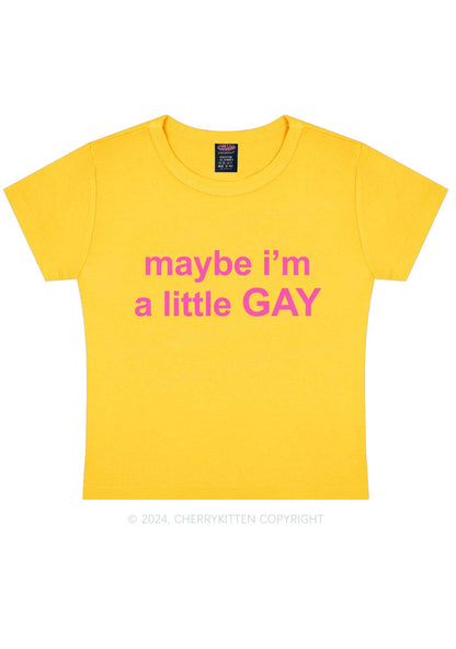 Maybe I'm A Gay Y2K Baby Tee Cherrykitten