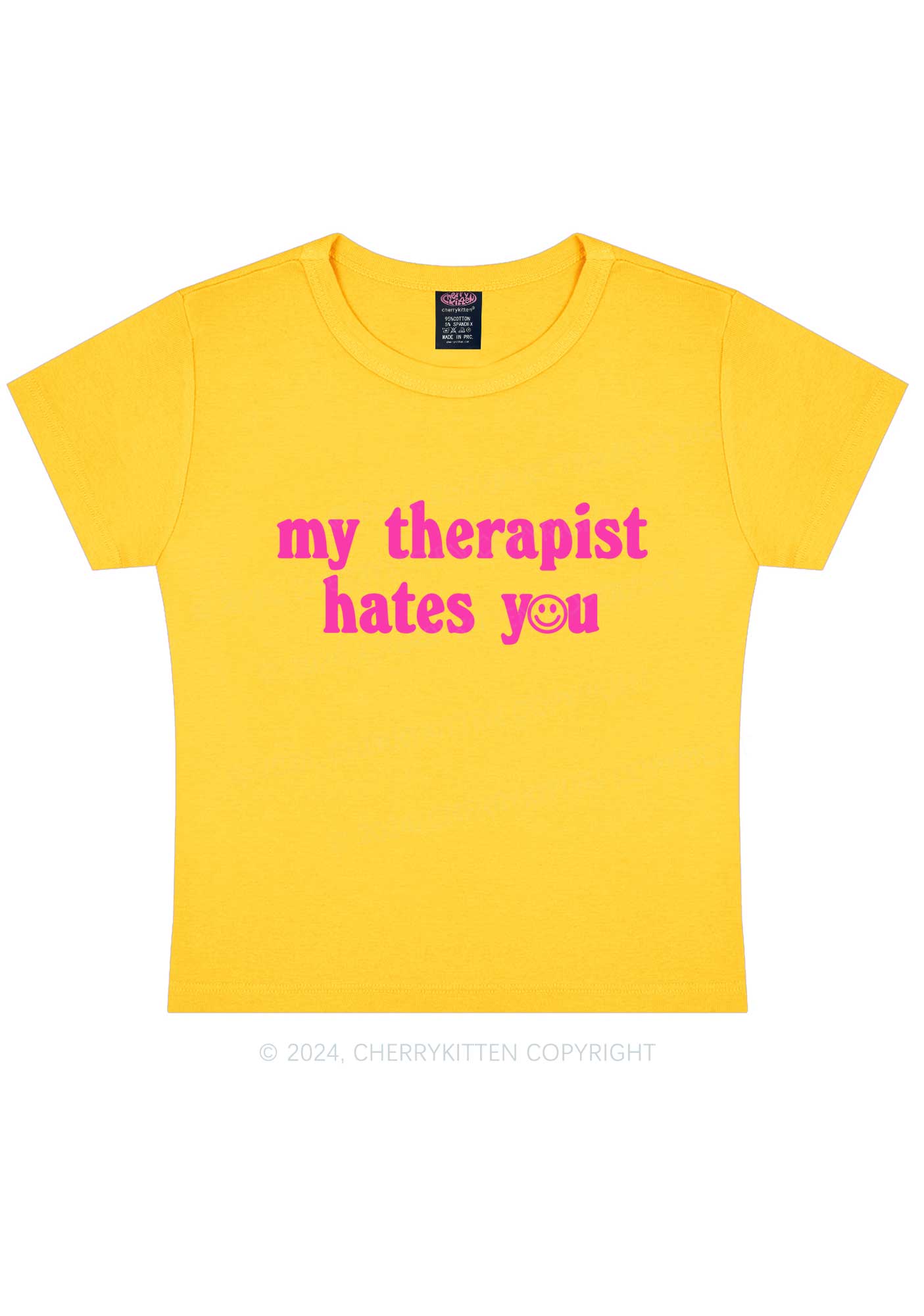 My Therapist Hates You Halo Y2K Baby Tee Cherrykitten