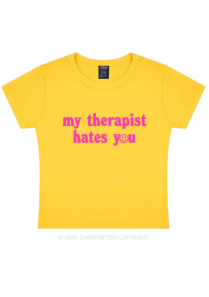 My Therapist Hates You Halo Y2K Baby Tee Cherrykitten