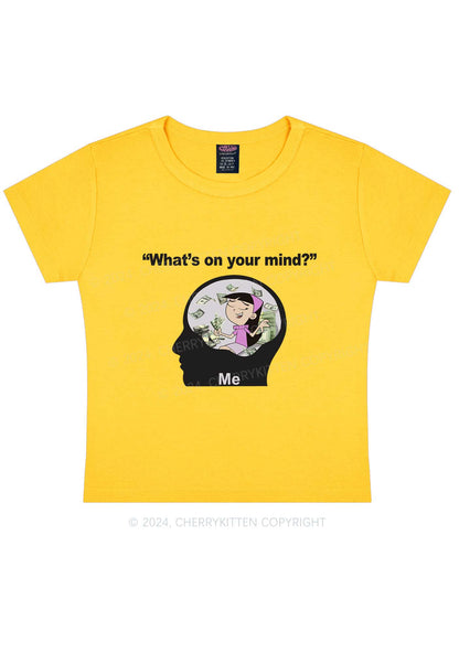 What's On Your Mind Y2K Baby Tee Cherrykitten