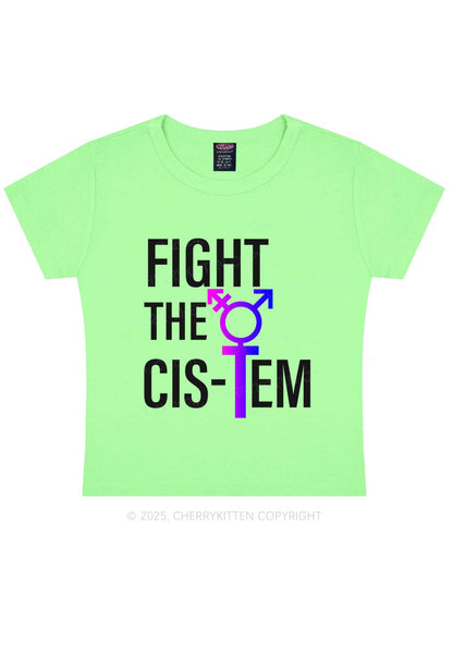 Fight The Cistem Y2K Baby Tee Cherrykitten