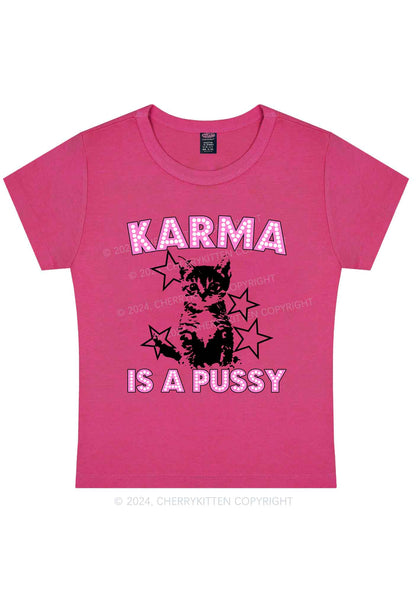 Karma Puxxy Y2K Baby Tee Cherrykitten