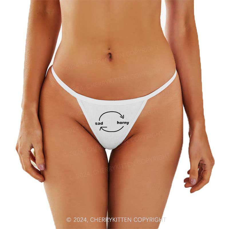 Sad Circle Y2K Flat String Thong Cherrykitten