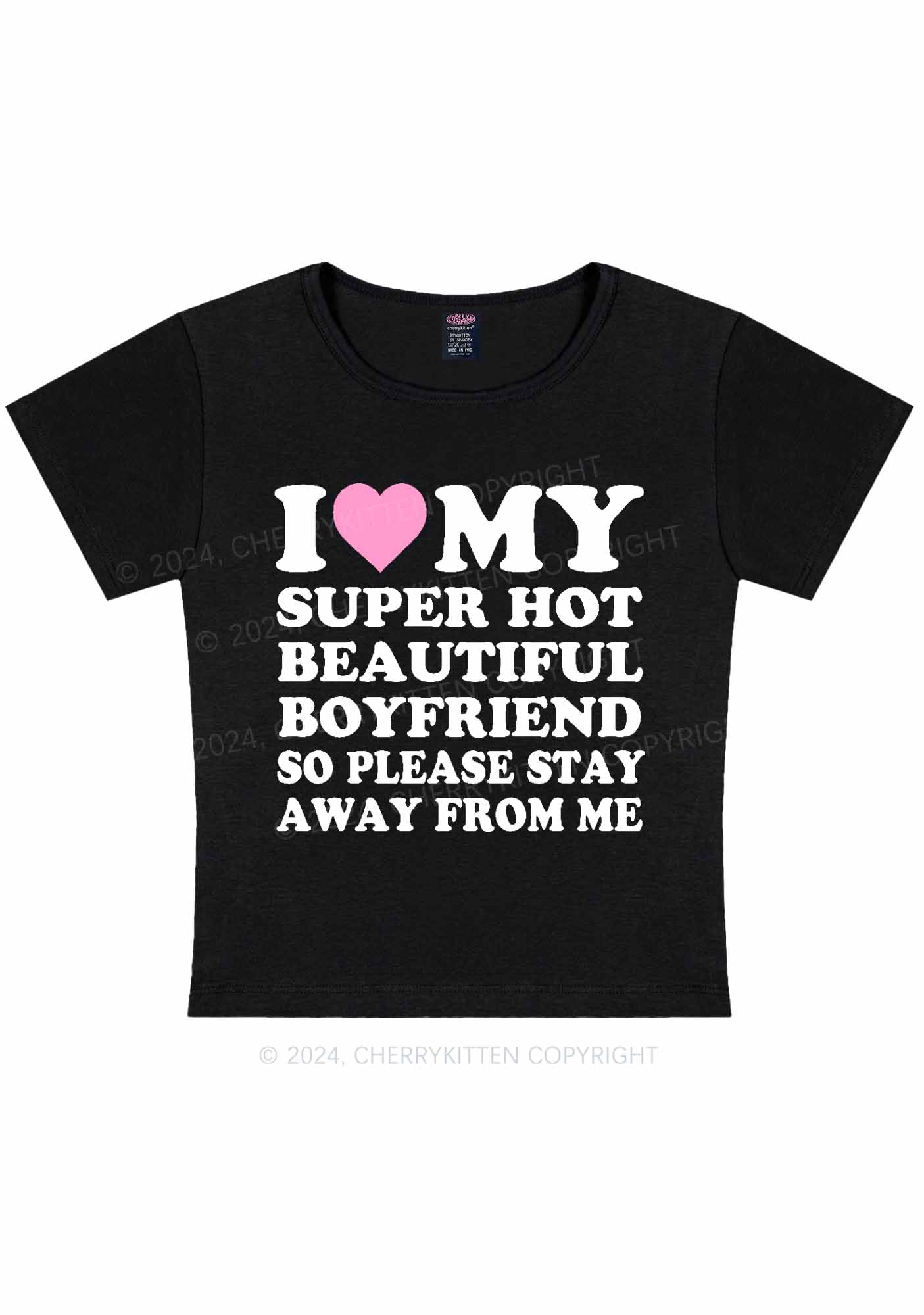 My Super Hot Boyfriend Y2K Valentine's Day Baby Tee Cherrykitten