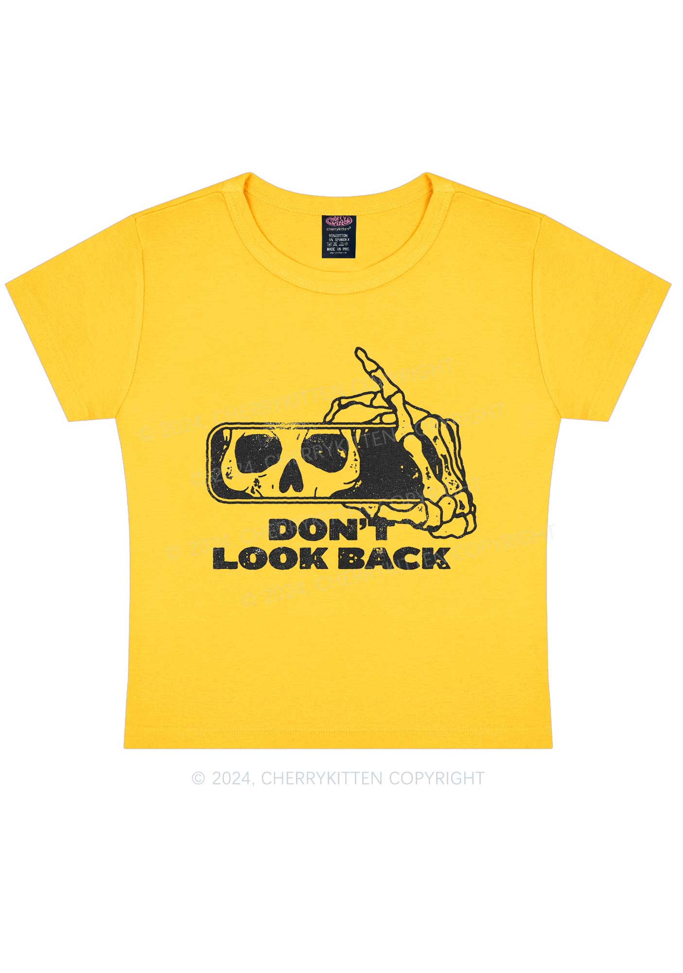 Halloween Don't Look Back Y2K Baby Tee Cherrykitten