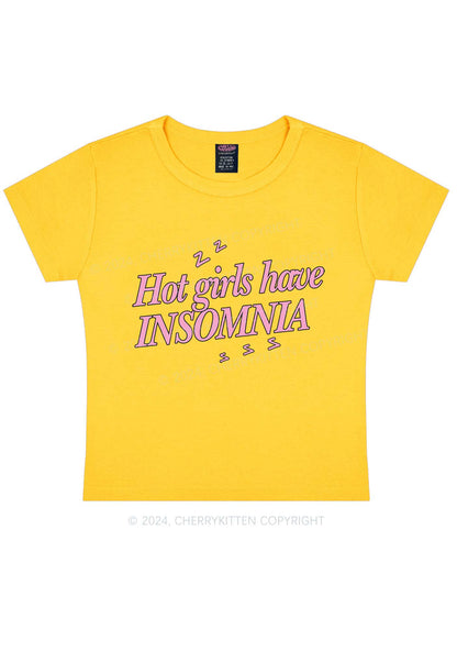 Hot Girls Have Insomnia Y2K Baby Tee Cherrykitten