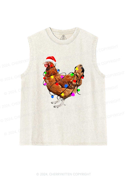 Christmas Hen Y2K Washed Tank Cherrykitten