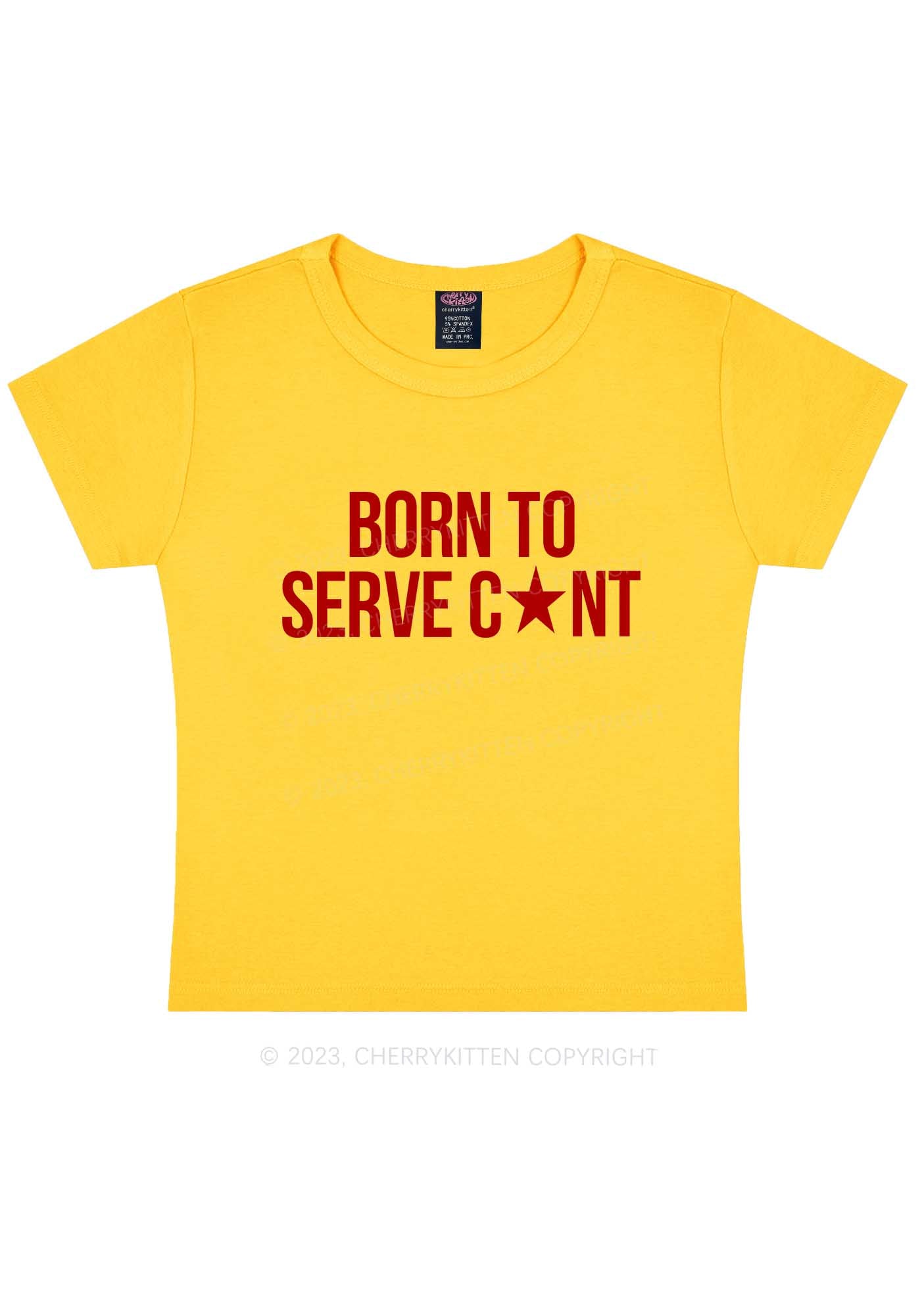 Born To Serve Cxxt Y2K Baby Tee Cherrykitten