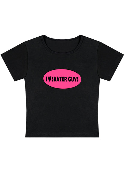 Curvy I Love Skater Guys Baby Tee